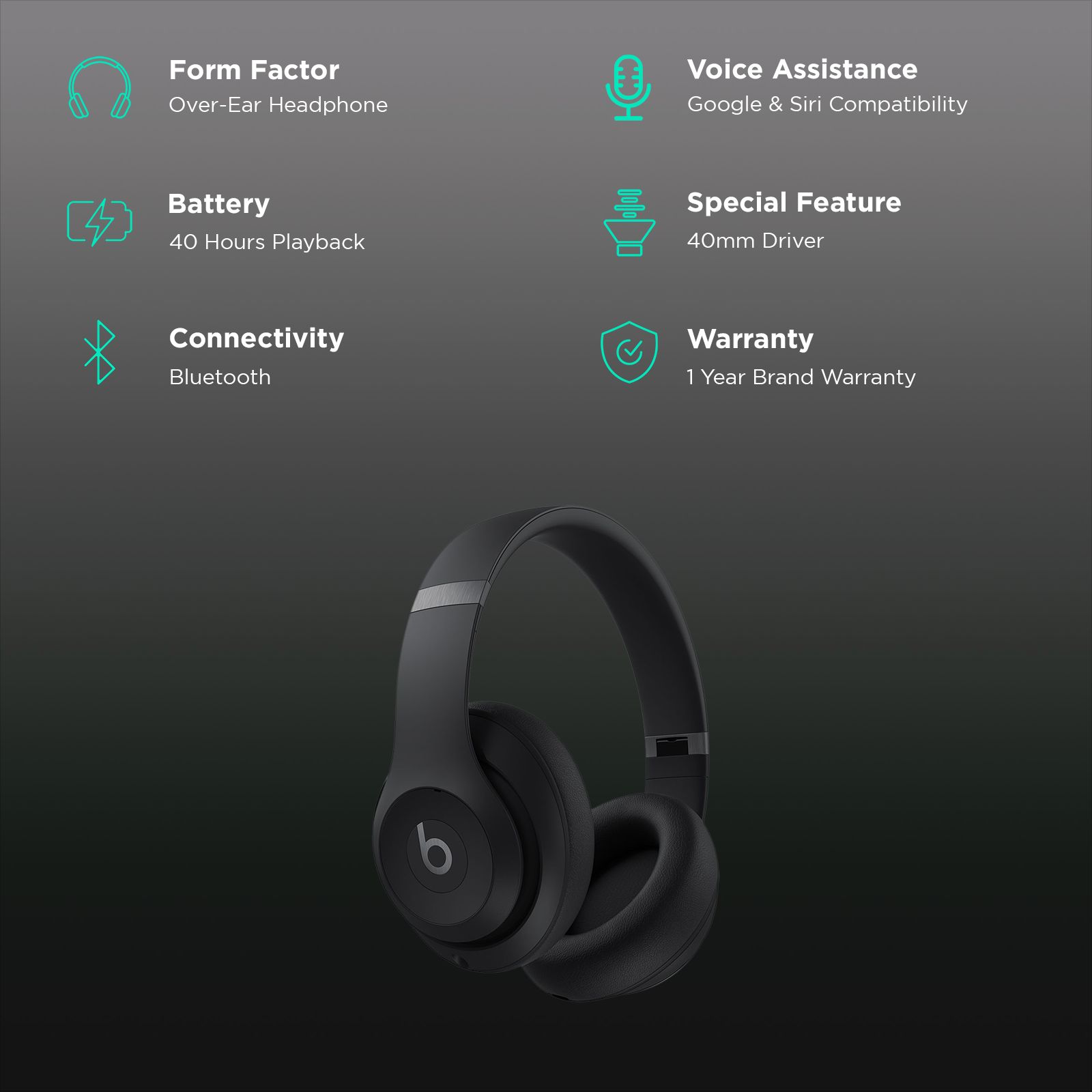 Buy beats Studio Pro Bluetooth Headphone with Mic (Siri Voice